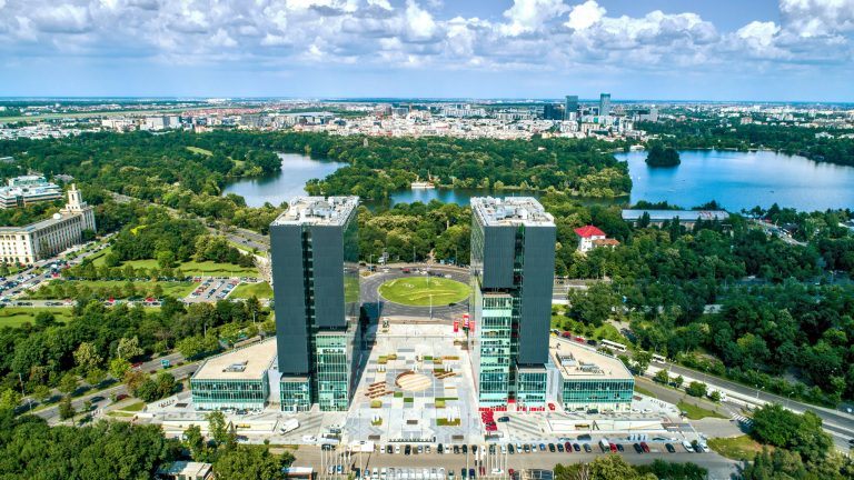 filmare - fotografie aeriana Romexpo Herastrau cladiri birouri