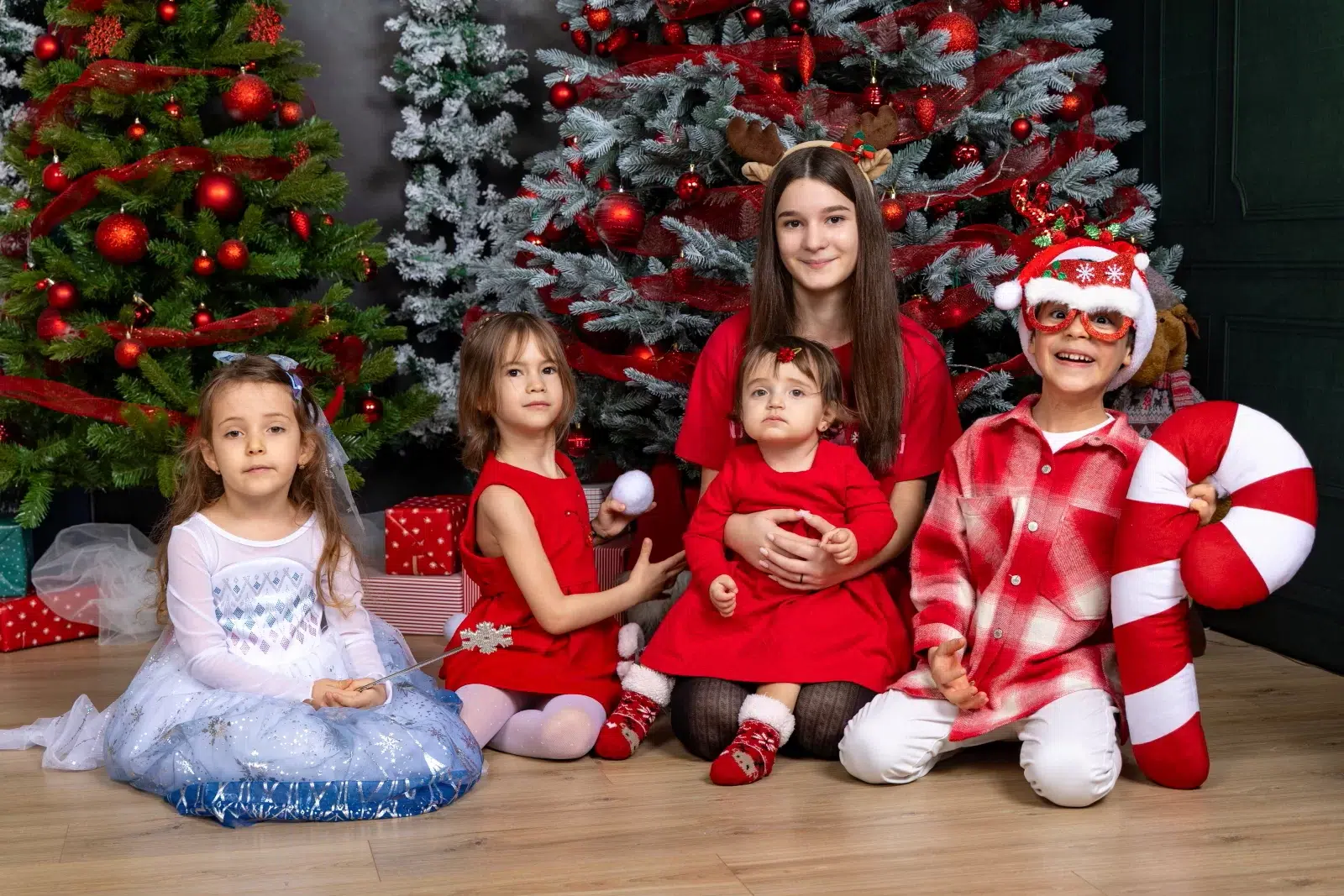 poze familie de craciun studio