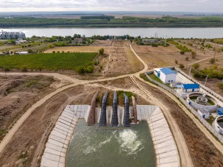 electrical energy infrastructure aerial image